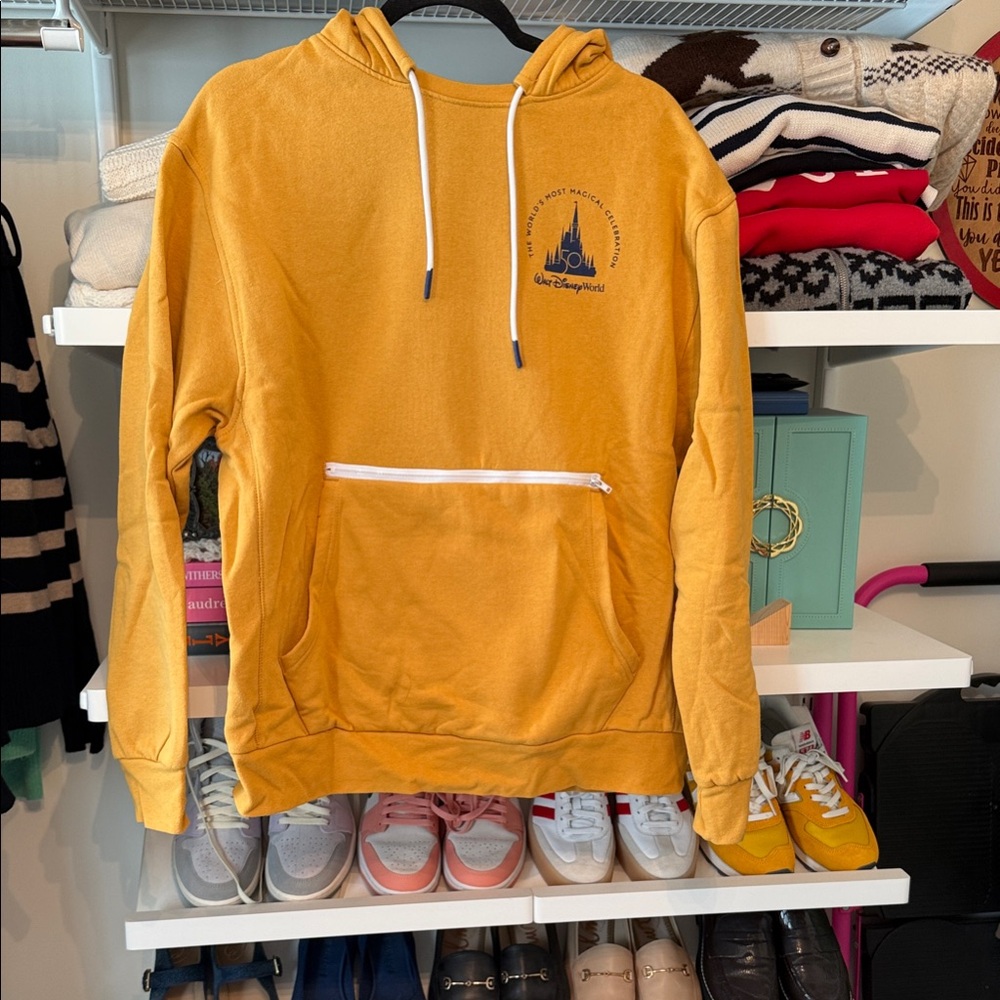 Disney Mustard Yellow Hoodie 50th Anniversary Size M